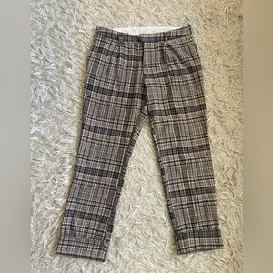 Free people cuffed plaid pants